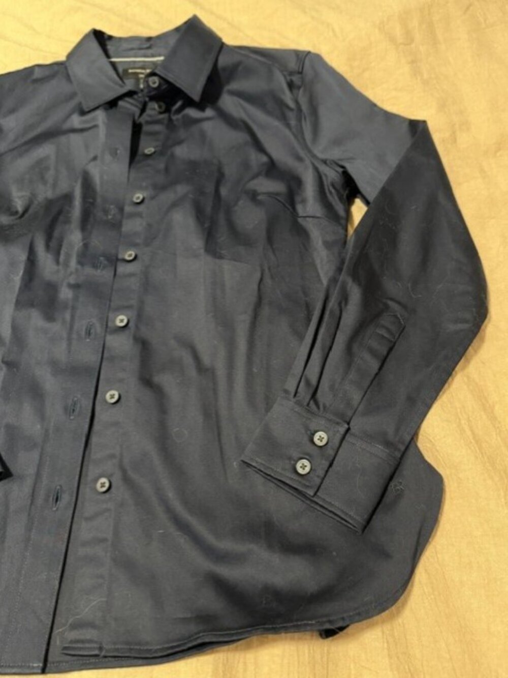 Banana Republic cotton Women's Dark Blue button down Shirt P4 - Picture 4 of 7